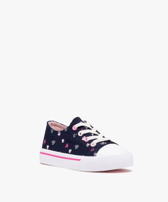 Tennis fille en toile imprimée fermeture lacets élastiques vue2 - GEMO 4G FILLE - GEMO