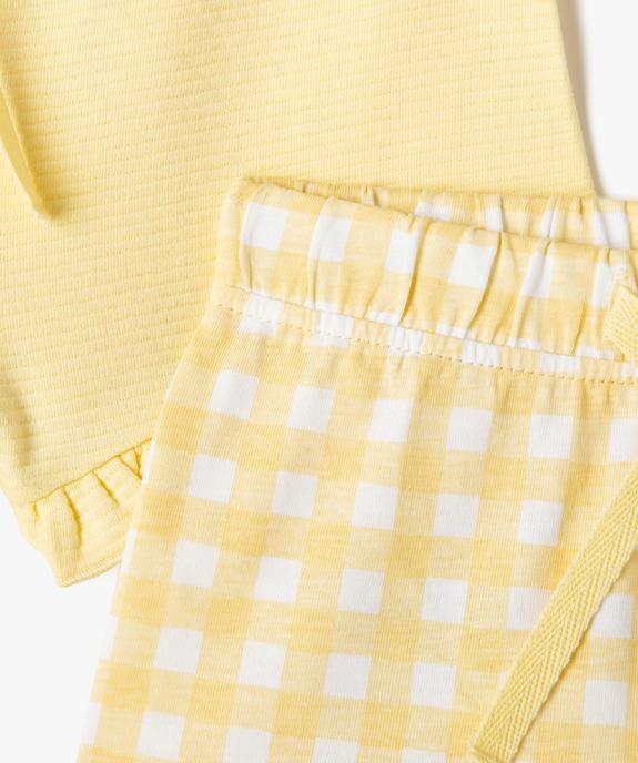 Short en coton avec volants bébé fille (lot de 2) vue2 - GEMO(BEBE DEBT) - GEMO