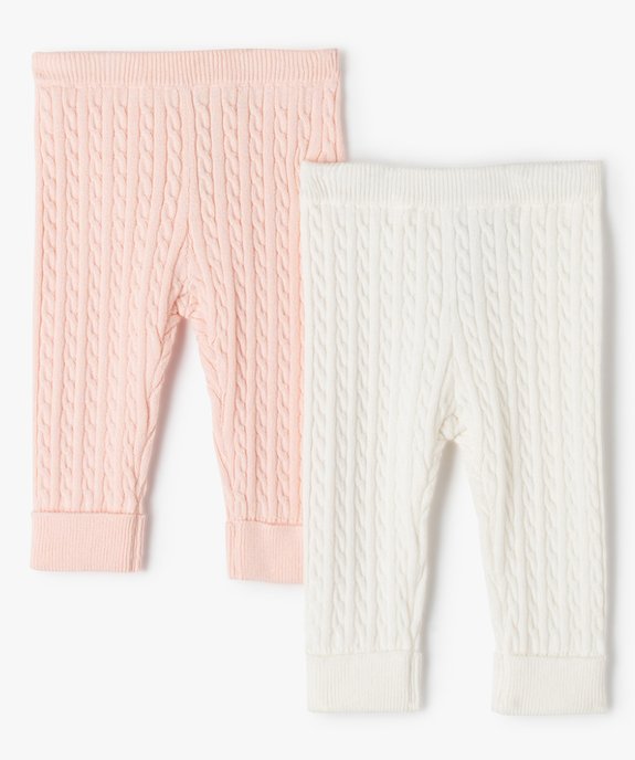 Pantalon en maille torsadée bébé (lot de 2) vue1 - GEMO(BB COUCHE) - GEMO