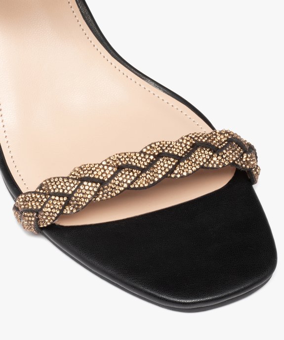 Sandales femme à talon et brides tressées en strass vue7 - GEMO(URBAIN) - GEMO