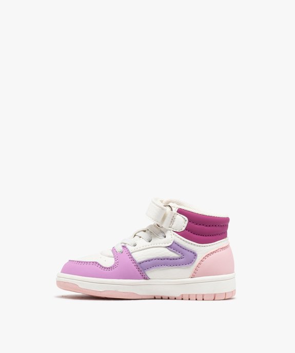 Baskets montantes à scratch et lacets élastiques bébé fille vue3 - CAMPS - GEMO