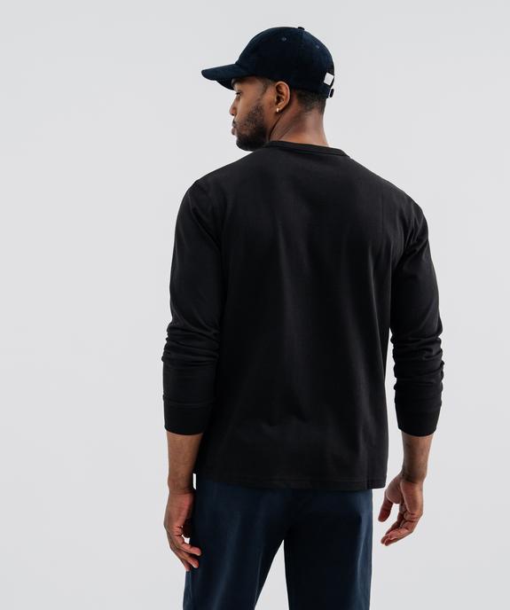 Tee-shirt manches longues et col rond en coton résistant homme vue3 - GEMO (HOMME) - GEMO