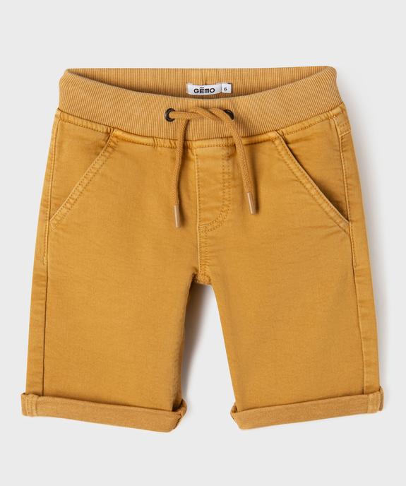 Bermuda en coton stretch coupe Regular taille ajustable garçon vue2 - GEMO (ENFANT) - GEMO