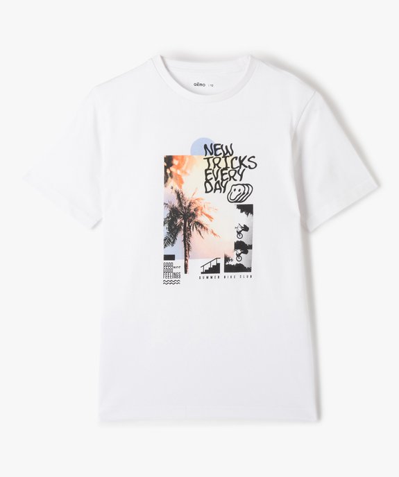 Tee-shirt garçon à manches courtes imprimé streetwear vue1 - GEMO (JUNIOR) - GEMO