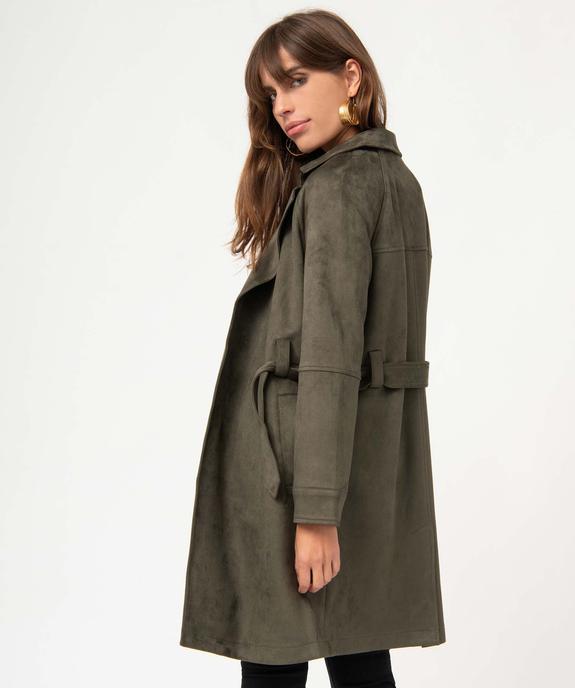 Manteau trench en suédine avec ceinture femme vue3 - GEMO(FEMME PAP) - GEMO