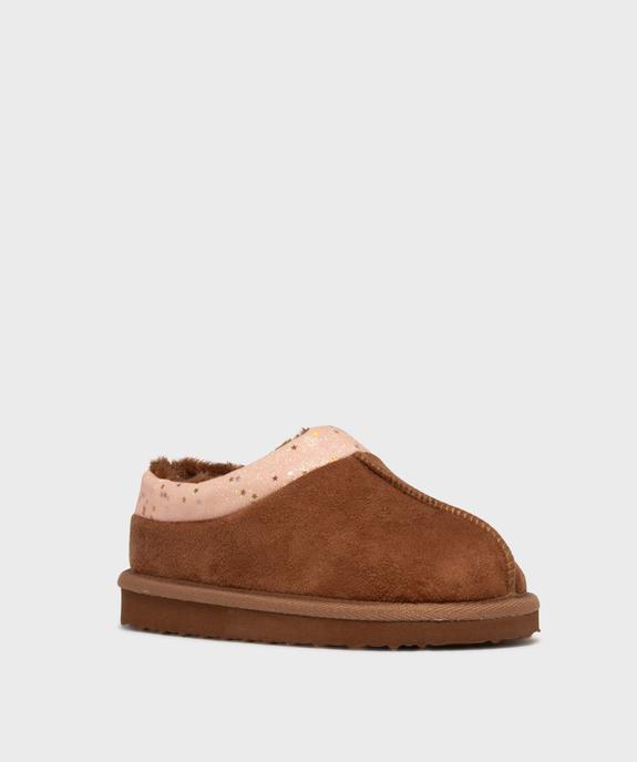 Chaussons en suédine avec doublure fourrure imitation fille vue2 - GEMO (ENFANT) - GEMO