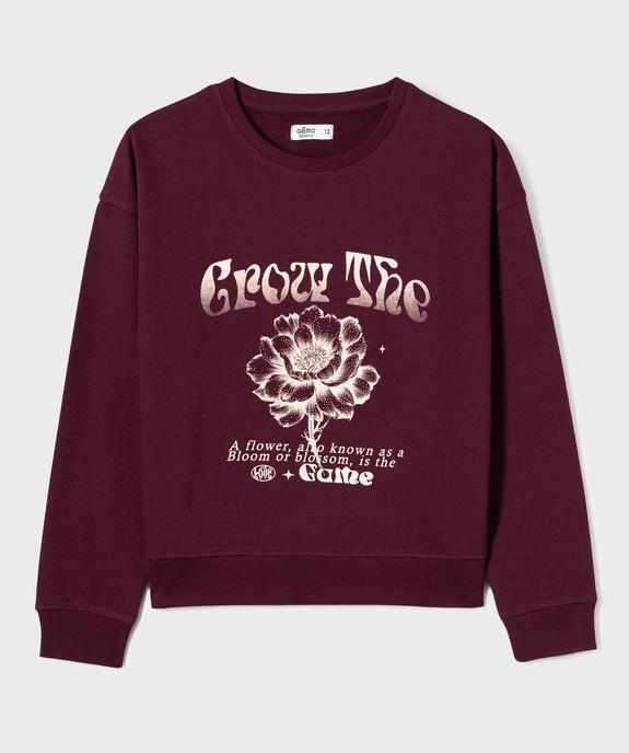 Sweat en molleton imprimé fille vue1 - GEMO 4G FILLE - GEMO