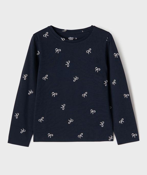 Tee-shirt manches longues imprimé fille vue1 - GEMO 4G FILLE - GEMO