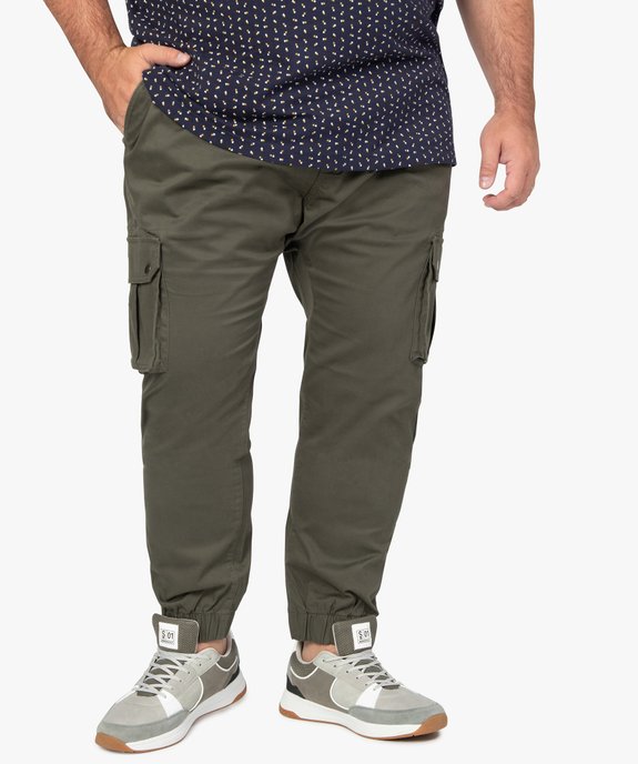 Pantalon homme coupe jogger avec taille élastiquée vue1 - GEMO (G TAILLE) - GEMO