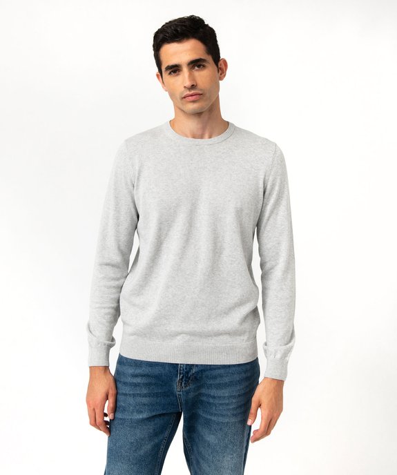 Pull à col rond en coton homme vue1 - GEMO (HOMME) - GEMO