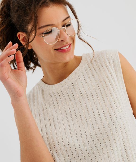 Débardeur en maille ajourée et pailletée femme vue2 - GEMO(FEMME PAP) - GEMO