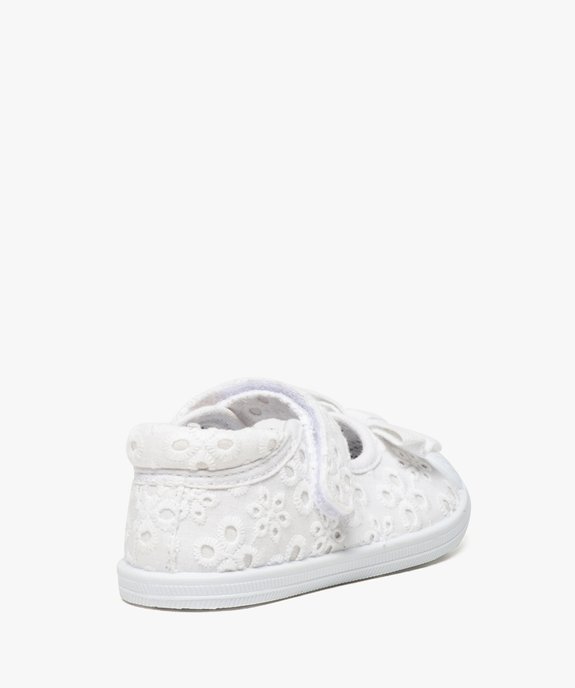 Tennis bébé fille en toile façon babies à scratch vue4 - GEMO(BEBE DEBT) - GEMO
