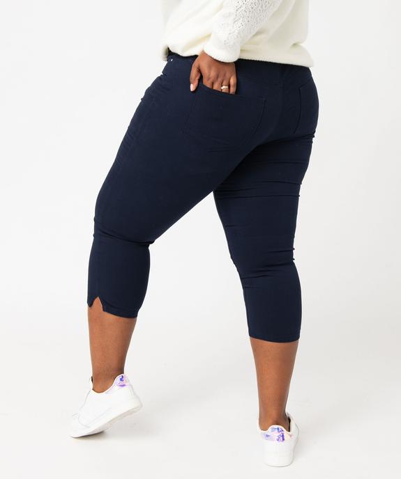 Pantacourt en toile extensible coupe ajustée femme grande taille vue3 - GEMO 4G GT - GEMO