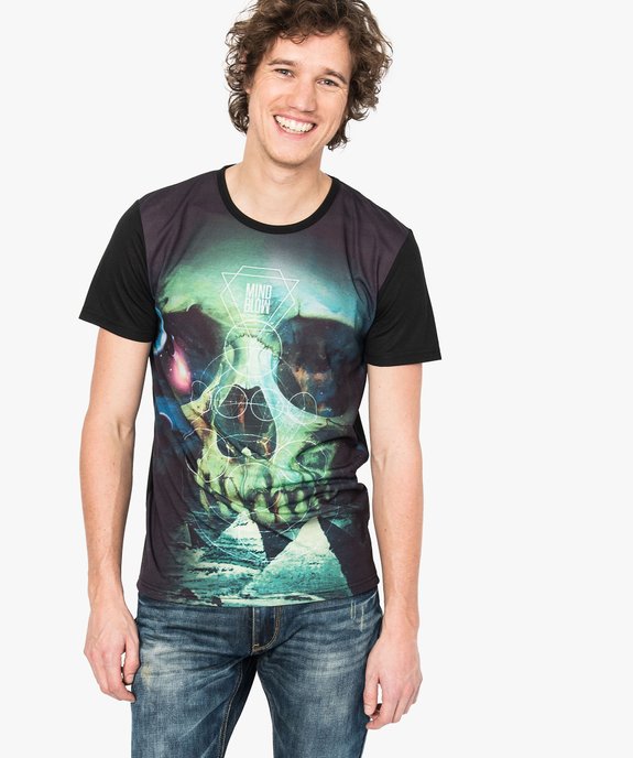 Tee-shirt à motif squelette - Mind Blow vue1 - GEMO (HOMME) - GEMO