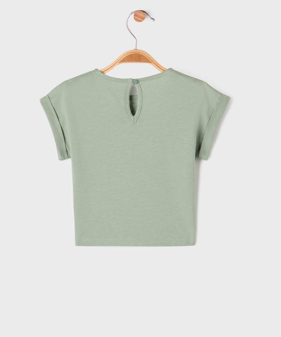Tee-shirt manches courtes avec haut brodé bébé fille vue3 - GEMO 4G BEBE - GEMO