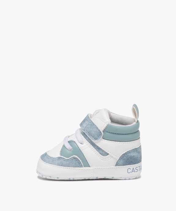 Baskets bébé garçon style denim à scratch - LuluCastagnette vue3 - LULUCASTAGNETTE - GEMO