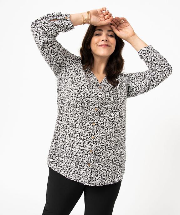 Chemise à manches longues imprimée femme grande taille vue1 - GEMO 4G GT - GEMO