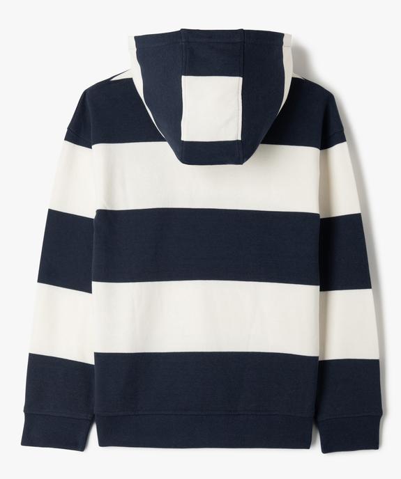 Sweat à capuche rayé en maille fine garçon - Camps United vue4 - CAMPS - GEMO