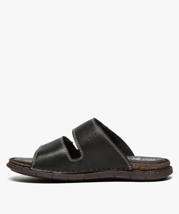 Sandales homme à larges brides dessus et intérieur cuir vue3 - ZEN AIR - GEMO