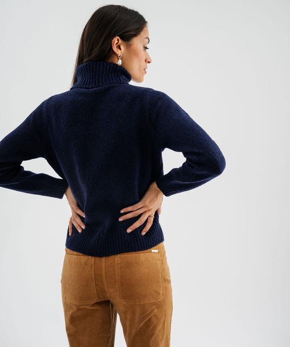 Pull à col roulé et motif drapeau US avec de la laine femme - LuluCastagnette vue3 - LULUCASTAGNETTE - GEMO