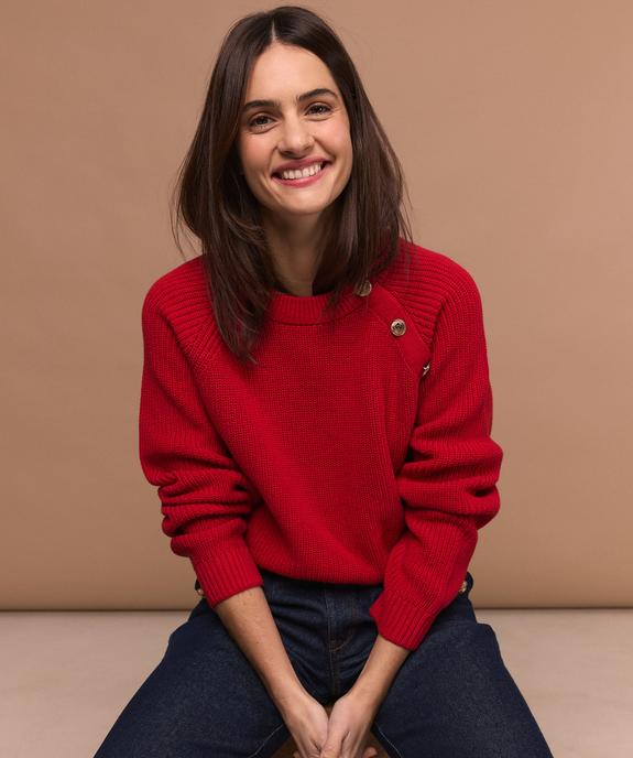 Pull en côtes perlées esprit marinière femme - LuluCastagnette vue5 - LULU CASTAGNETTE GEMO FOR GOOD - GEMO