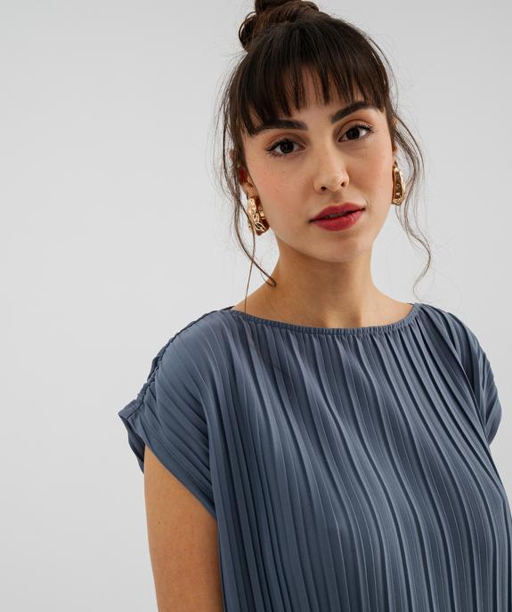 Tee-shirt sans manches loose en maille plissée femme vue2 - GEMO(FEMME PAP) - GEMO