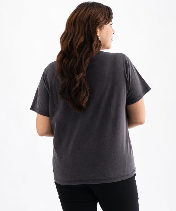 Tee-shirt manches courtes imprimé coloris unique femme grande taille vue3 - GEMO (G TAILLE) - GEMO