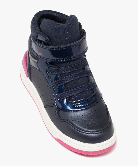 Baskets fille mid-cut à scratch avec détails vernis et pailletés - Geox vue5 - GEOX - GEMO