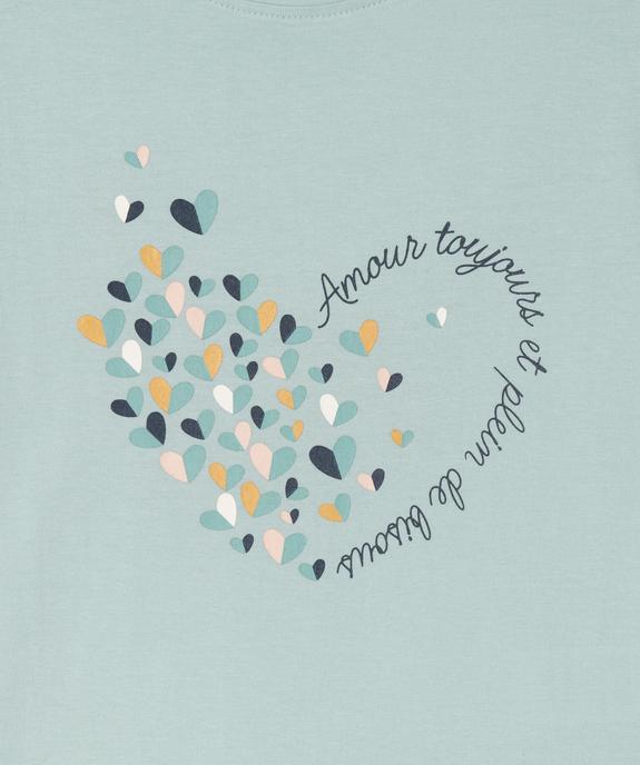 Pyjama 2 pièces en coton imprimé cœurs fille  vue3 - GEMO 4G FILLE - GEMO