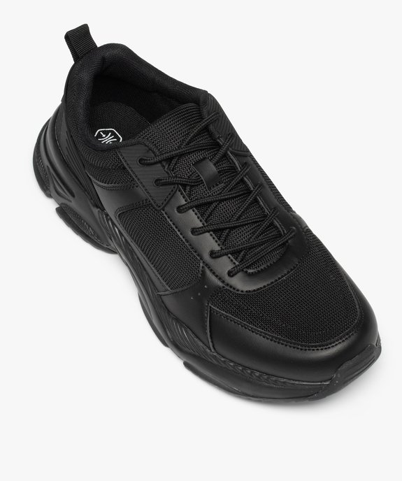 Baskets homme style running unies multi-matières vue5 - GEMO (SPORTSWR) - GEMO