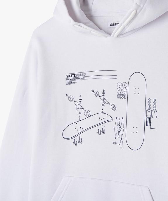 Sweat à capuche en molleton imprimé garçon vue2 - GEMO (JUNIOR) - GEMO