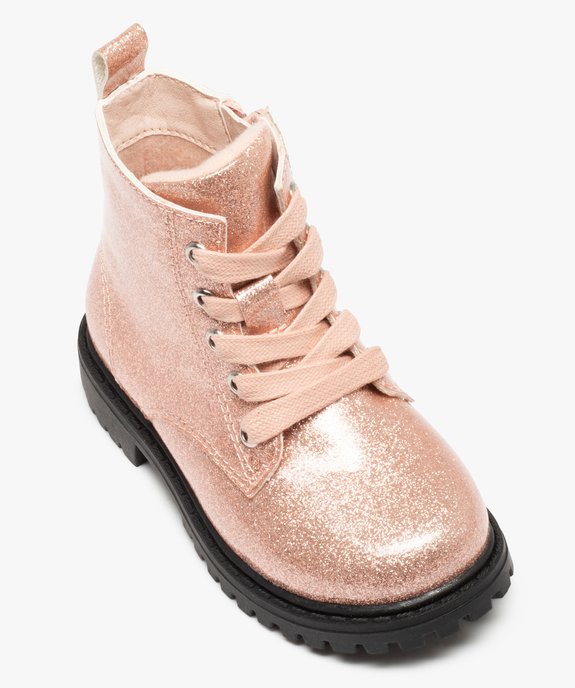 Boots bébé fille vernies et pailletées fermeture zip vue5 - GEMO(BEBE DEBT) - GEMO