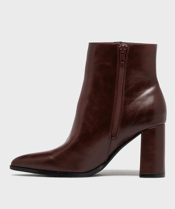 Boots à talon haut et bout pointu unies femme vue3 - FOLLOW ME - GEMO