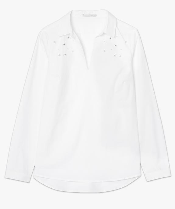 Blouse en coton avec perles brodées vue4 - GEMO(FEMME PAP) - GEMO