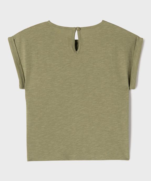 Tee-shirt manches courtes loose à plastron fille vue3 - GEMO 4G FILLE - GEMO