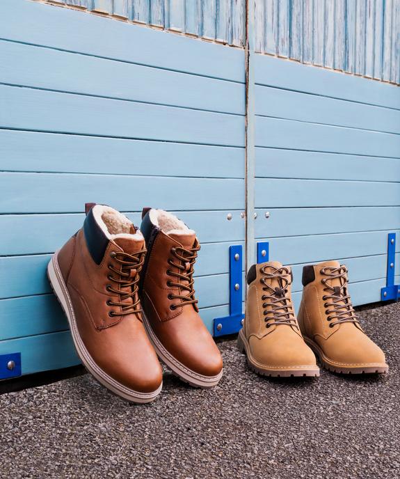 Boots dessus cuir avec doublure chaude homme - Tanéo vue6 - TANEO - GEMO