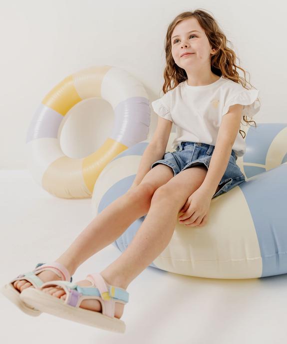 Tee-shirt à manches courtes avec volants fille vue5 - GEMO (ENFANT) - GEMO