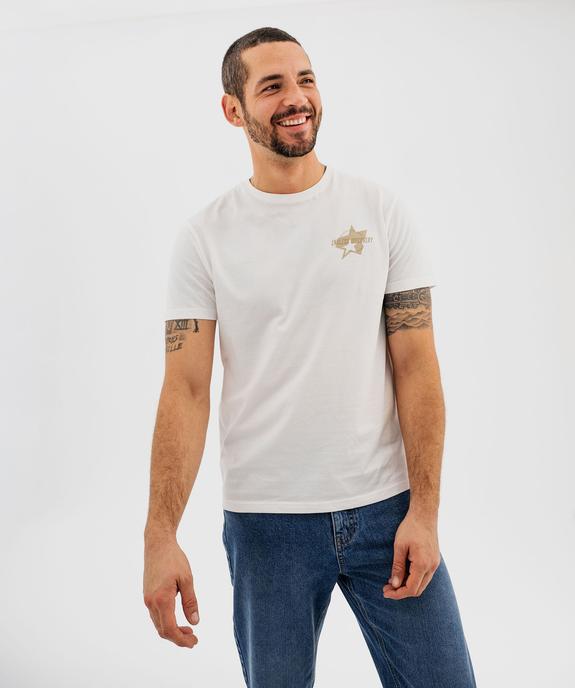 Tee-shirt manches courtes avec motif poitrine homme vue1 - GEMO 4G HOMME - GEMO