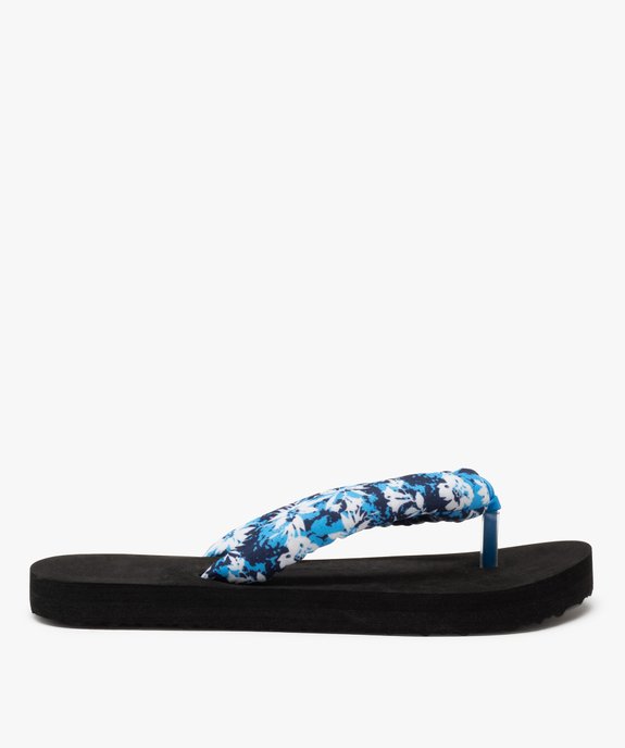 Tongs femme à brides rembourrées en tissu imprimé vue2 - GEMO (PLAGE) - GEMO
