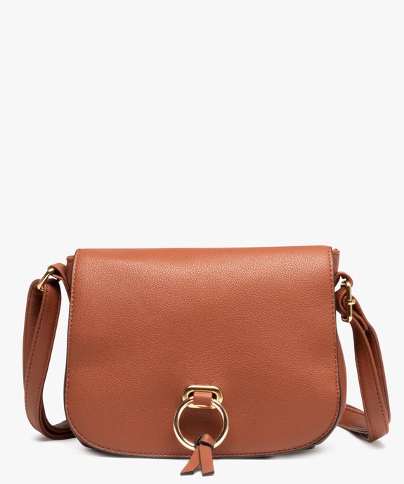 Sac besace avec anneau métallique sur le rabat femme vue1 - GEMO (ACCESS) - GEMO