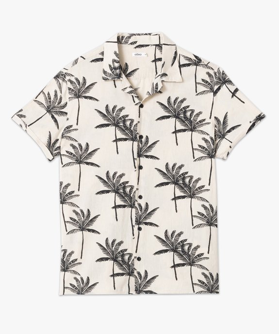 Chemise à manches courtes en coton léger et col cubain homme vue8 - GEMO (HOMME) - GEMO