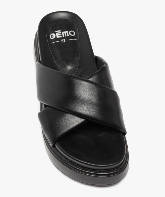 Mules femme plateforme à larges brides rembourrées vue5 - GEMO (CASUAL) - GEMO