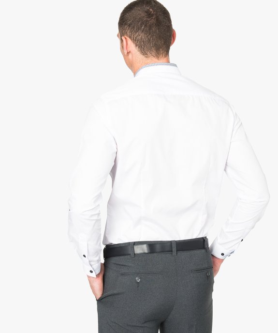 Chemise coupe slim avec liserés à motifs vue3 - GEMO (HOMME) - GEMO