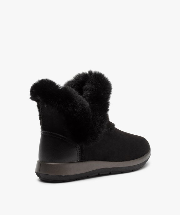 Boots fourrées femme confort en suédine unie vue4 - GEMO (CONFORT) - GEMO