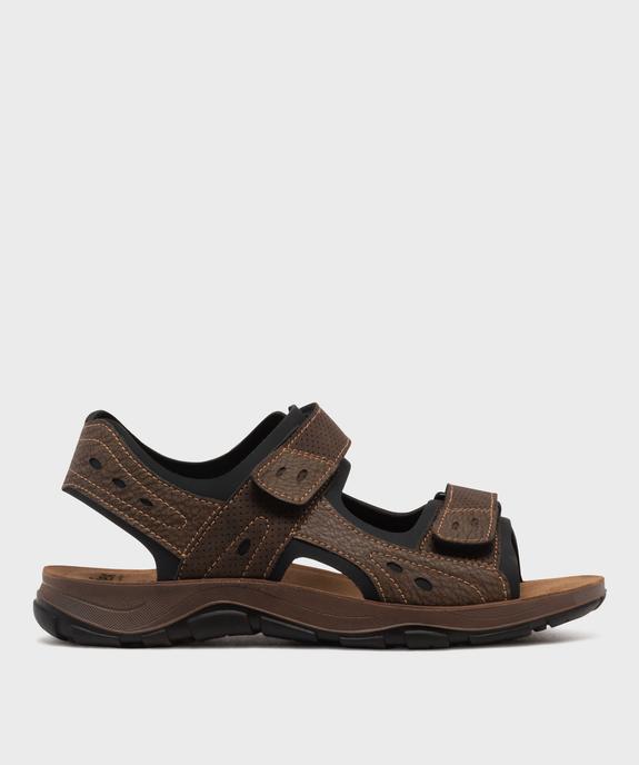 Sandales homme sport unies à scratch vue7 - G'FLEX - GEMO