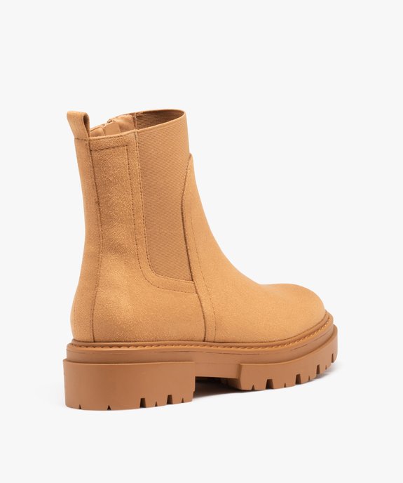 Boots en suédine, à tige élastique et semelle crantée vue4 - GEMO (CASUAL) - GEMO