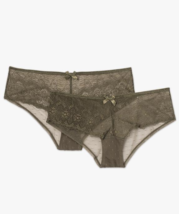 Shorty femme en dentelle et tulle (lot de 2) vue4 - GEMO(HOMWR FEM) - GEMO