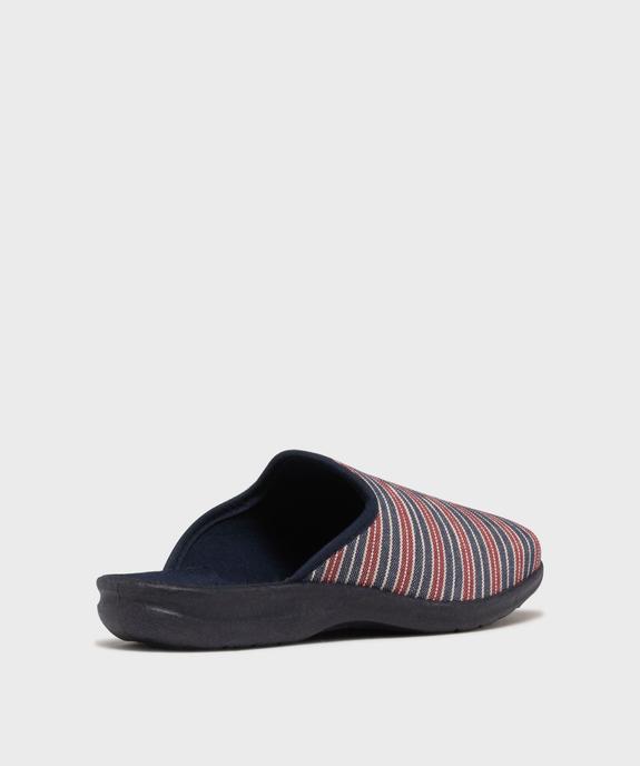 Chaussons mules souples et légers en toile rayé homme vue4 - G'FLEX GEMO FOR GOOD - GEMO