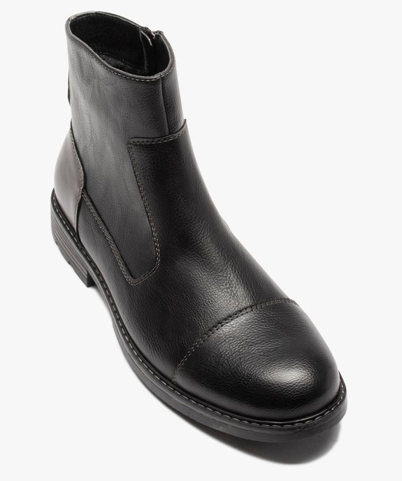 Boots fourrées homme unies à fermeture zippée vue5 - GEMO (CASUAL) - GEMO