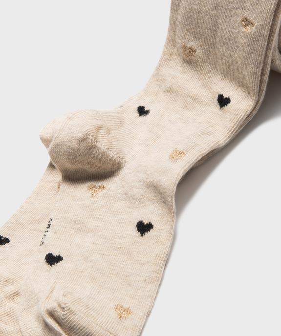 Collant chaud à motifs coeurs fille - GEMO (ENFANT) Collant chaud à motifs coeurs fille vue2 - GEMO (ENFANT) - GEMO
